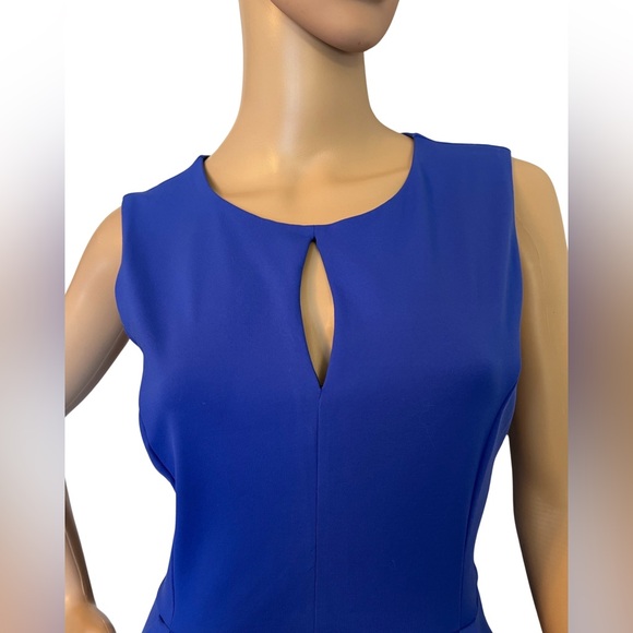 Cynthia Rowley  Size M  EUC Blue Nylon Stretch Sleeveless Knee Length Dress - Picture 3 of 10
